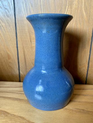 Vintage Pine Ridge Sioux Dakota Rare Blue Vase 6 1/4” Signed By Olive Cottier