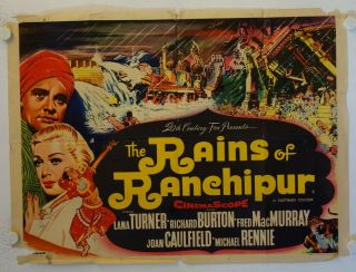 Rains Of Ranchipur Release British Quad Movie Poster