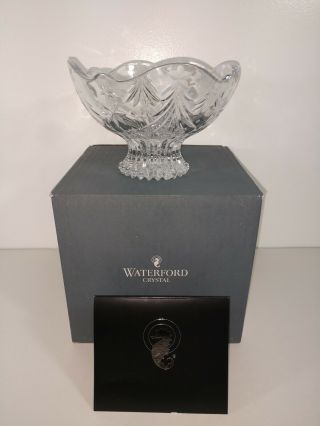 Waterford Crystal Christmas Night 6 " Wedge Cut & Scalloped Edge Footed Bowl