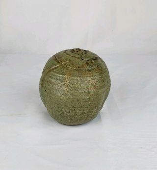 Wonderful Mid Century Japanese Studio Pottery Weed Vase Pot Ikebana Signed 2