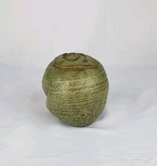 Wonderful Mid Century Japanese Studio Pottery Weed Vase Pot Ikebana Signed 4