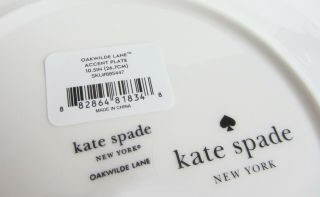 SET - 4 LENOX KATE SPADE OAKWILDE LANE WHITE Accent Salad Plate Basket weave 5