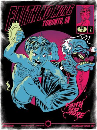 Faith No More Silkscreened Poster Toronto 2015 By Zombie Yeti