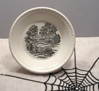 Royal China Currier And Ives Hostess Black Candy Bowl " F " Series
