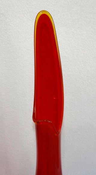 HUGE Mid Century Art Glass Red Amberina Stretch Swung 26 