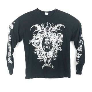 Rob Zombie 2010 Concert Tour Tee Long Sleeve Shirt L Zodiac Signs Front & Back