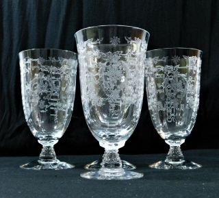 Set Of 4 Fostoria Crystal - Navarre Clear – 5 ¾” Footed Tumblers