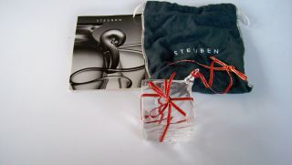 Steuben Glass Gift Box Ornament With Bag And Box