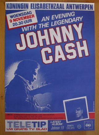 Johnny Cash Concert Poster 1983