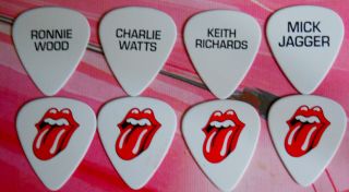 Official Full Band Member Set Of 4 Rolling Stones 2014/15/16 Tour Guitar Picks