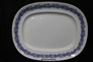 Rare Vintage Villeroy & Boch Mettlach Perlen Flow Blue Plume 14 " Serving Platter