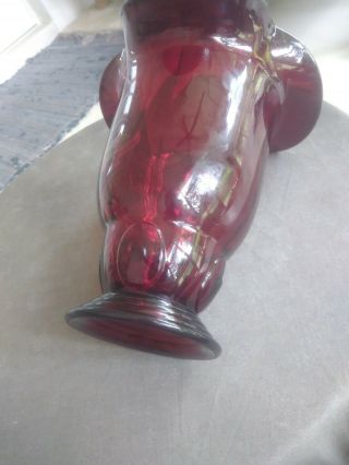 Martinsville RUBY RED MOONDROPS Elegant Glass Scalloped Top VASE 4