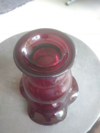 Martinsville RUBY RED MOONDROPS Elegant Glass Scalloped Top VASE 5