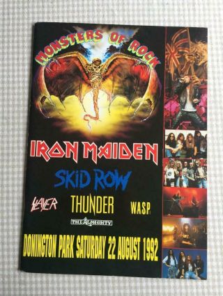 Tour Programme Iron Maiden Monsters Of Rock Donington 1992