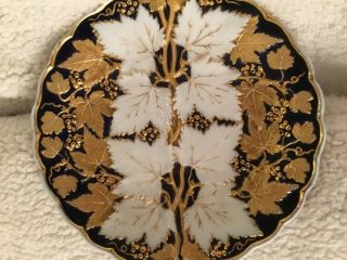 Meissen Cobalt/ Gold Leaf Plate