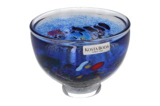 A Small Bertil Vallien Kosta Boda Satellite Bowl Swedish Art Glass