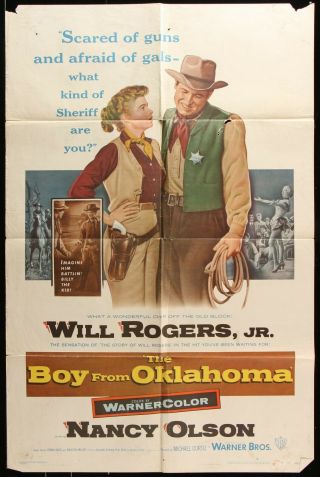 The Boy From Oklahoma Will Rogers 1954 1 One Sheet Movie Poster 27 X 41