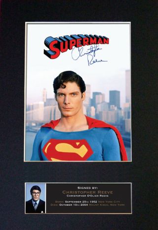 373 Christopher Reeve Superman Signature/autograph Mounted Signed Photograph A4
