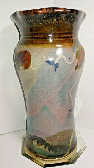 Kuester Signed Studio Crafted Art Pottery Vase Unique Rare 6