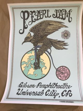 Pearl Jam Show Print Los Angeles Gibson Amphitheater.  Universal City