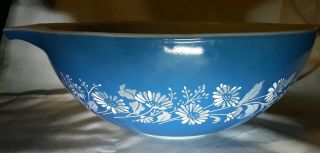 Vintage SET of 2 PYREX COLONIAL MIST Blue Cinderella Nesting Mixing Bowls,  USA 2