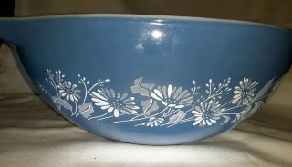 Vintage SET of 2 PYREX COLONIAL MIST Blue Cinderella Nesting Mixing Bowls,  USA 4