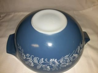 Vintage SET of 2 PYREX COLONIAL MIST Blue Cinderella Nesting Mixing Bowls,  USA 5