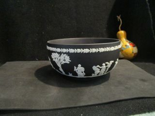 Vintage Wedgwood Black Jasperware Classical Greco - Roman Style Bowl