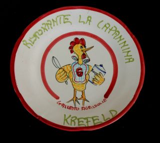 Buon Ricordo Plate Solimene Vietri Italian Ceramic Krefeld Galletto 1988