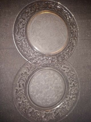 Princess House Fantasia Set Of 4 - 10 " Dinner Plates 511 Frosted Glass