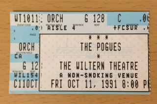 1991 Joe Strummer Pogues Los Angeles Concert Ticket Stub The Clash Combat Rock