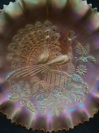 RARE ANTIQUE CARNIVAL GLASS BOWL BY NORTHWOOD 