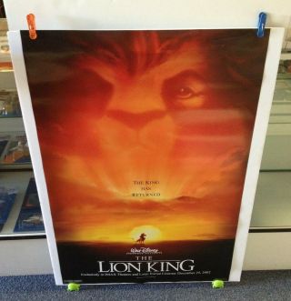 The Lion King Movie Poster 27x40 One Sheet Imax 2002 Walt Disney / Double Side