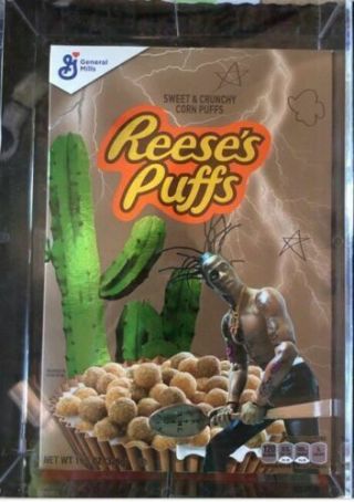 Travis Scott Reeses Cereal Astroworld.  Comes With Acrylic Case.