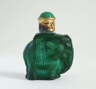 Fine Art Deco Bohemian Hoffman Schlevogt Malachite Elephant Perfume Bottle