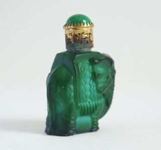 Fine Art Deco Bohemian Hoffman Schlevogt malachite elephant perfume bottle 3