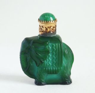 Fine Art Deco Bohemian Hoffman Schlevogt malachite elephant perfume bottle 5