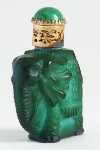 Fine Art Deco Bohemian Hoffman Schlevogt malachite elephant perfume bottle 6