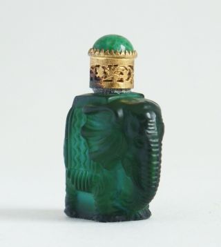 Fine Art Deco Bohemian Hoffman Schlevogt malachite elephant perfume bottle 7