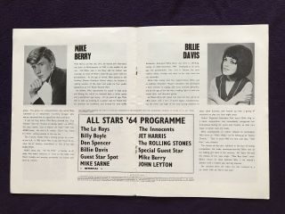 POP MUSIC PROGRAMME - ALL STARS ‘64 - ROLLING STONES Mike Berry JET HARRIS 1964 3
