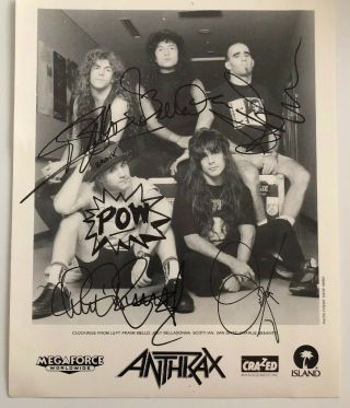Anthrax - Autographed Vintage Promo Photo 10 X 8