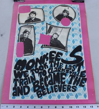 Vintagee The Monkees Poster 1968 Konst Sweden 13 " X20 " Poster Last Train