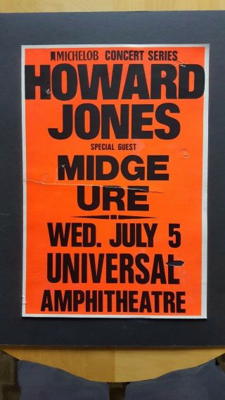 HOWARD JONES / MIDGE URE Promo Concert Poster 1989 Synth Pop WAVE 2