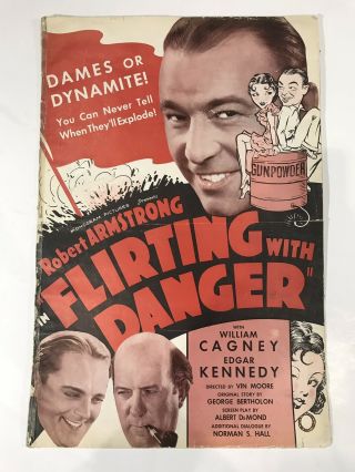 Flirting With Danger Pressbook ‘35 8pages 12x17 Movie Poster William Cagney 1223
