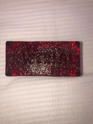 1984 Save Imperial Red Glass Brick Block,  Bellaire Ohio Paper Weight?