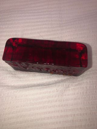 1984 Save Imperial Red Glass Brick Block,  Bellaire Ohio Paper Weight? 5
