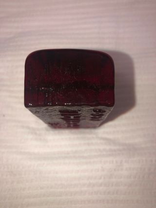 1984 Save Imperial Red Glass Brick Block,  Bellaire Ohio Paper Weight? 6