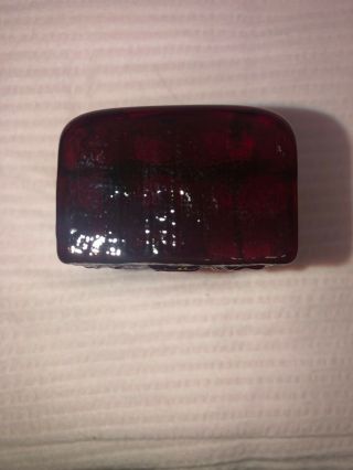 1984 Save Imperial Red Glass Brick Block,  Bellaire Ohio Paper Weight? 7