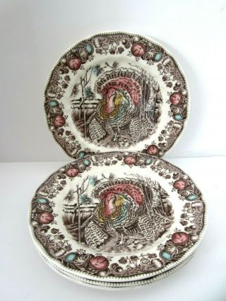 Johnson Bros Brothers His Majesty Set Of 4 Turkey Thankgiving Dinner Plates
