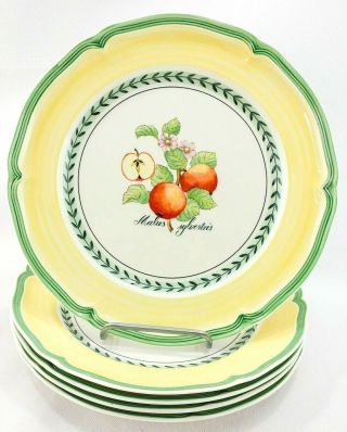 Villeroy & Boch French Garden Valance Dinner Plates 10 1/2 " Fruit (set Of 5)